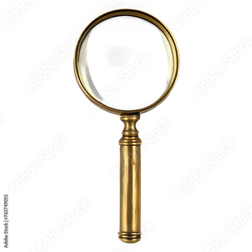 Vintage brass magnifying glass, isolated on transparent background Transparent Background Images