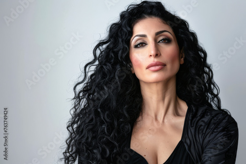 Beauty portrait of a young middle eastern woman looking confidently at the camera