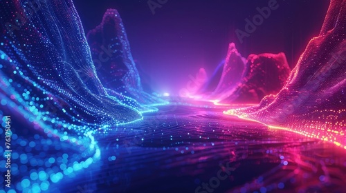 bio technology with blue neon color backgrounds