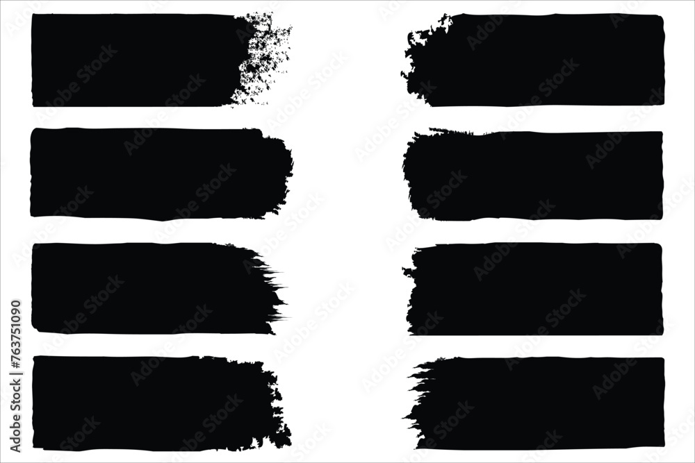 Brush stroke,Vector black paint, ink brush, line or texture. design, box, frame or background for text.