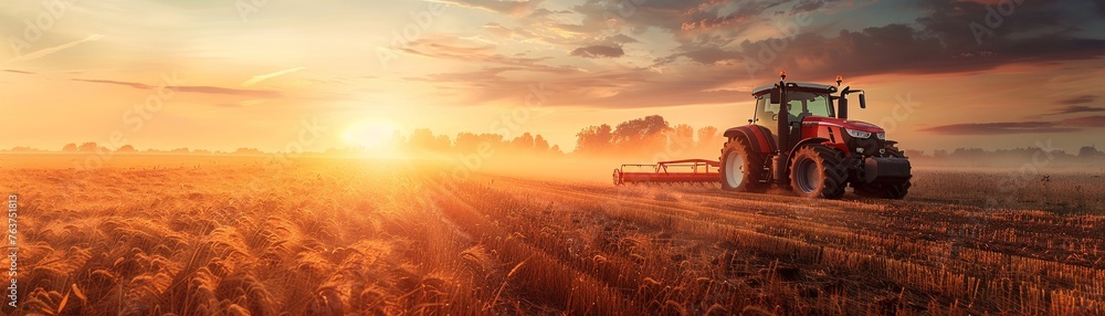 Fototapeta premium High-tech tractor precision farming