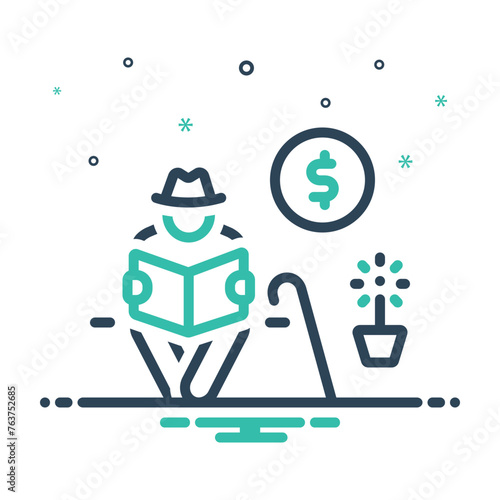 Mix icon for pensioner