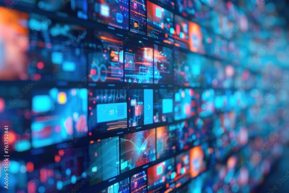Creative View: Background Depicting Web Stream and TV Signals, Illustrating Video Technology Creative View: Background Depicting Web Stream and TV Signals, Illustrating Video Technology