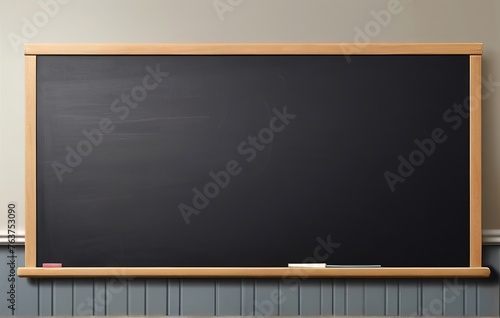 Blank blackboard with chalk on blackboard classroom