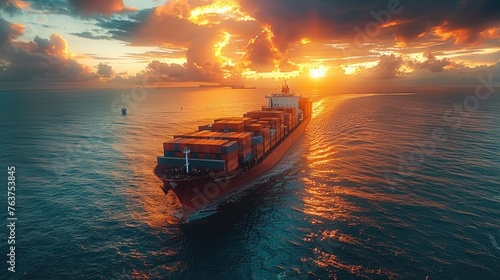 Business commercial trade global cargo freight shipping logistic and transportation worldwide oversea concept