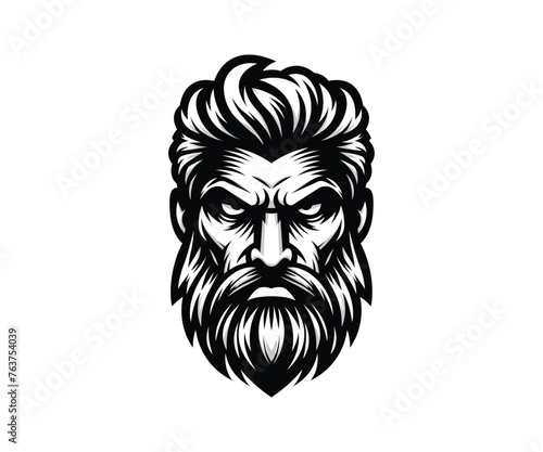 Angry Zeus Head Vector