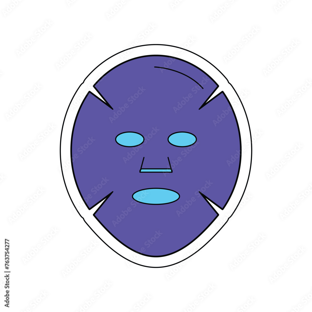 Vector cosmetic face mask sticker on a white background. Vector cosmetic face mask sticker on a white background.