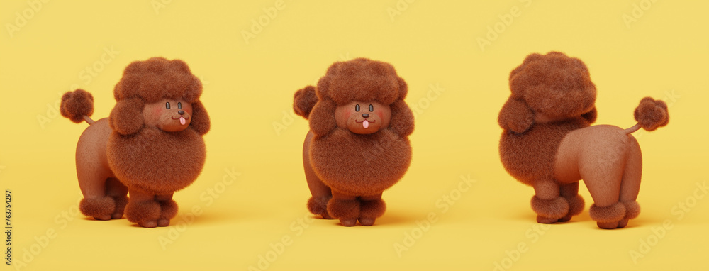Fototapeta premium 3D Elegant toy poodle puppy