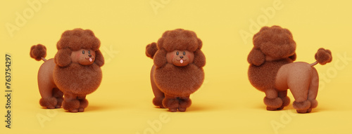 3D Elegant toy poodle puppy