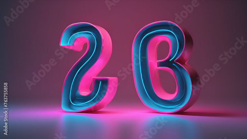 A neon sign that says 23 on it 
