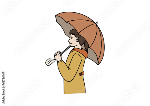 傘さす人