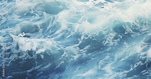 A beautifull photorealistic view of the sea surface, with waves breaking and splashing water photo