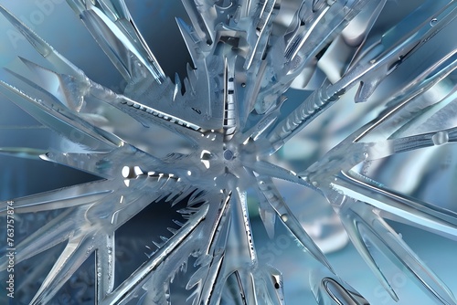 Ice crystal illustration. Abstract ice background. Generative AI