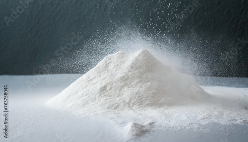 Sublime Simplicity Abstract White Powder Composition with powder splashing,drop photo