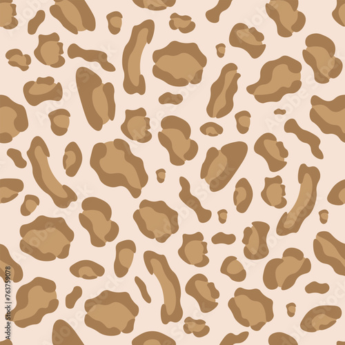 Seamless leopard print vector. Fashionable background for fabric, paper, clothing. Animal pattern.