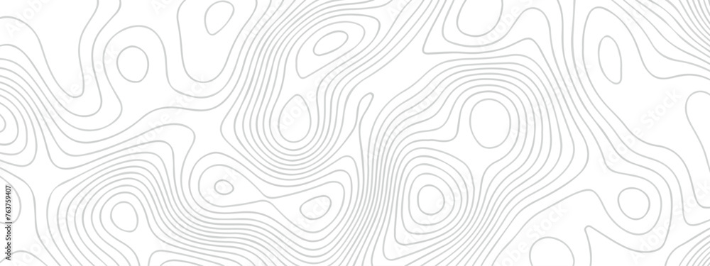 Lines map seamless topographic contour lines vector pattern. Geographic map and topographic contours map background. Vector illustration. White wave paper reliefs.