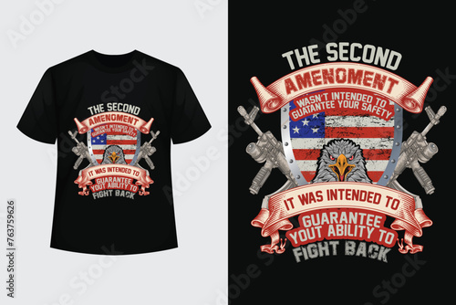 The second amendment typography vintage t-shirt design