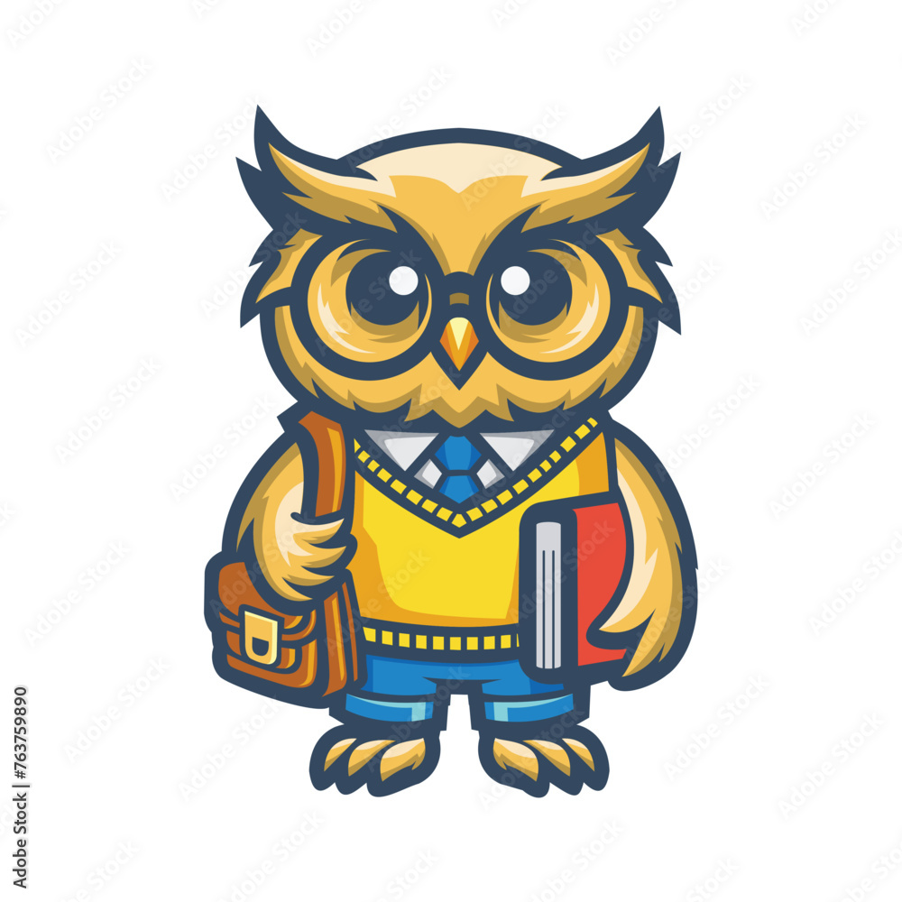 Fototapeta premium Mascot Logo Owl Smart