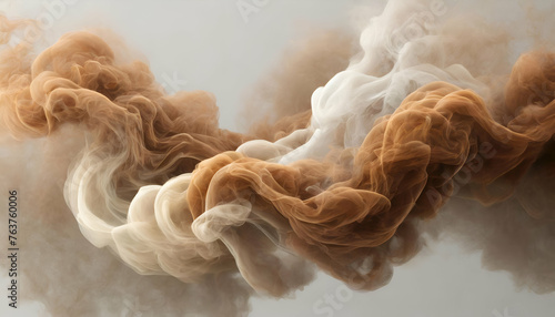 brown and cream smoke perform on a light color background abstract wallpaper