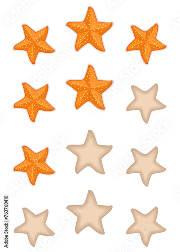 star with starfish vector illustration for level game UI UX