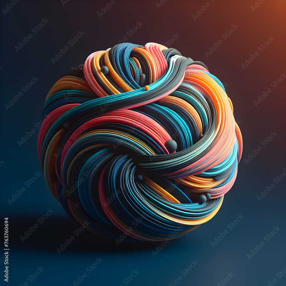 lollipop  rubber, ball, band, color, elastic, colorful, bands, circle, illustration, spiral, swirl, art, texture, wallpaper, pattern, design, paint, yellow, office, rainbow, Ai generated 