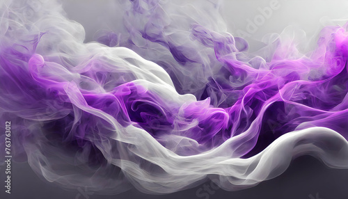 white and purple smoke on light color background transparent and neon color abstraction backdrop