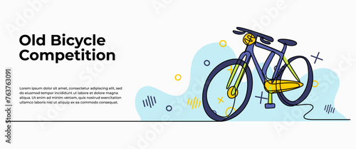 Vector illustration of bicycle shop. Modern flat in continuous line style.