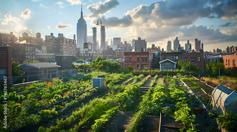 Obraz premium view over the city in the future