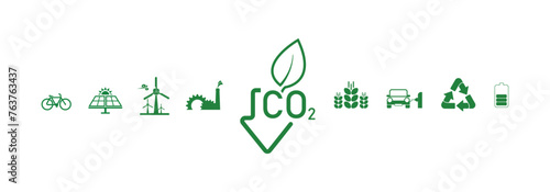 reducing CO2 emissions to stop climate change. green energy background	