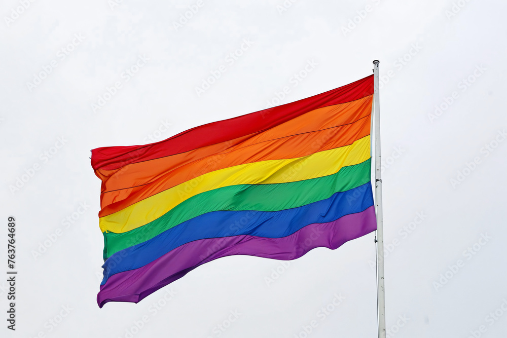Obraz premium photo rainbow flag on white