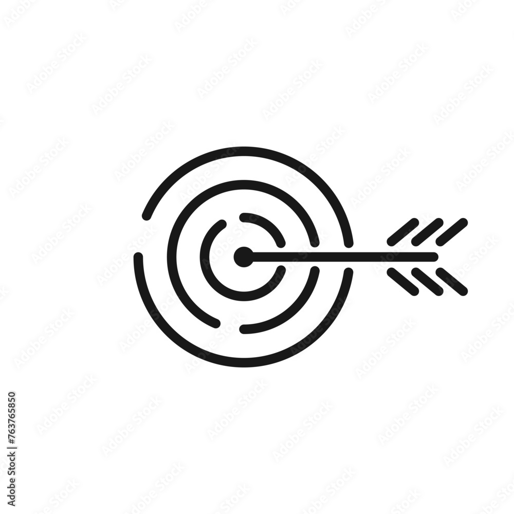 Target and arrow line symbol, vector icon for user interface.