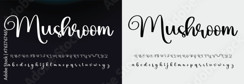 Handmade vector calligraphy tattoo alphabet with numbers
