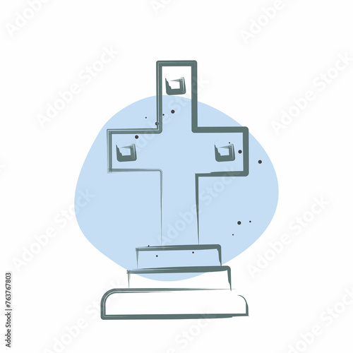 Icon Catacomb. related to France symbol. Color Spot Style. simple design editable. simple illustration