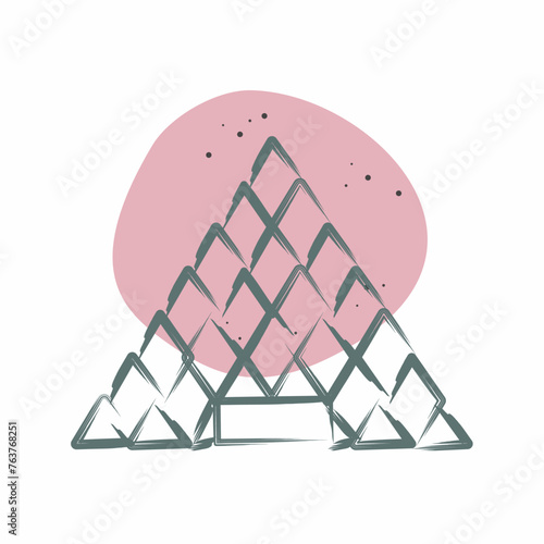 Icon Musee Du Louvre. related to France symbol. Color Spot Style. simple design editable. simple illustration