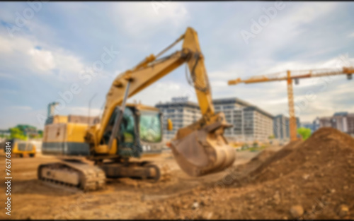 excavator at work in the construction