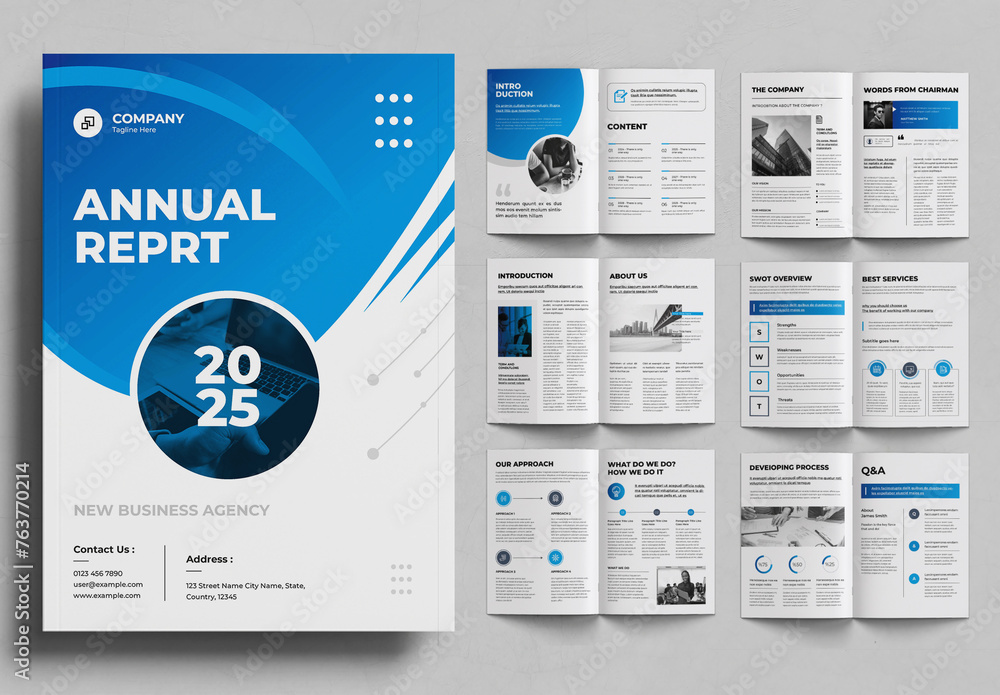 Annual Report Design Layout Stock Template | Adobe Stock