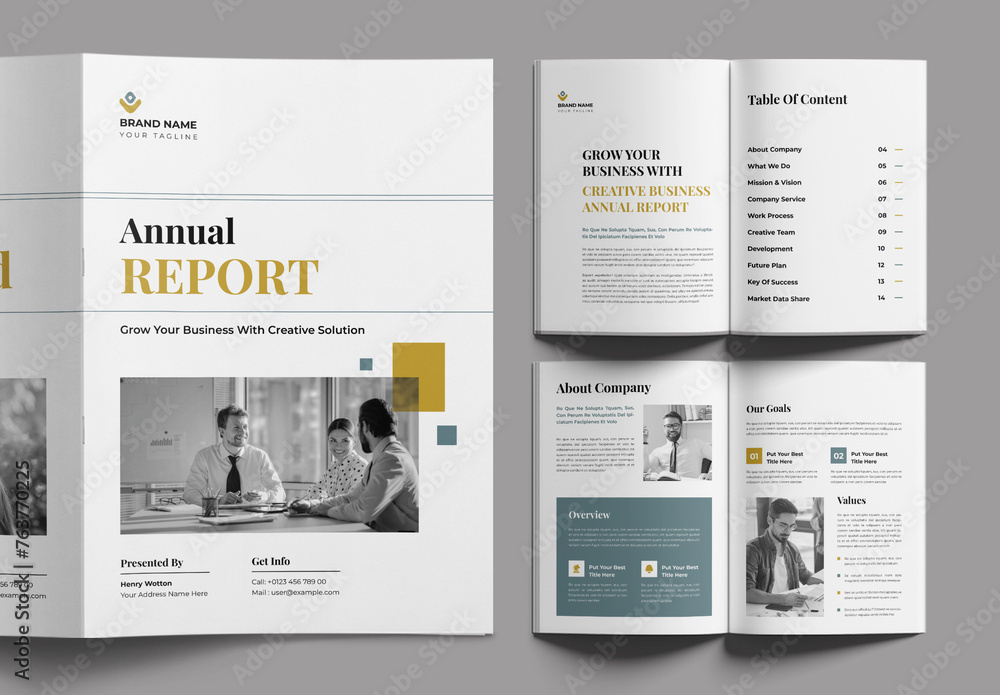 Annual Report Layout Stock Template | Adobe Stock