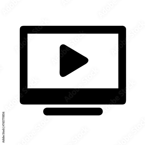 monitor with a person on the screen, video conferencing  icon vector illustration