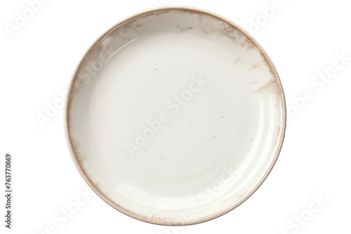 A White Plate on a White Background. On a White or Clear Surface PNG Transparent Background.