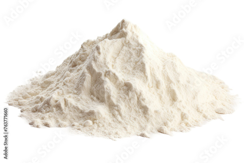 A Pile of White Powder on a White Background. On a White or Clear Surface PNG Transparent Background.