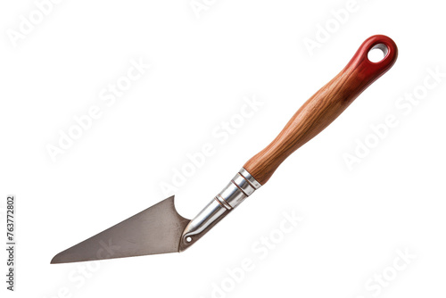 Knife With Wooden Handle on White Background. On a White or Clear Surface PNG Transparent Background.