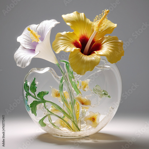 flower in the crystal ball, rose, Californian Poppy, Goldencup, Tufted California-poppy photo