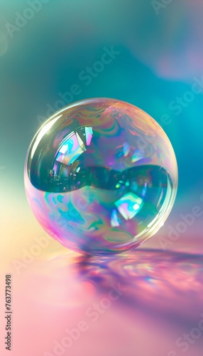 Soap Bubble Against Psychedelic Background