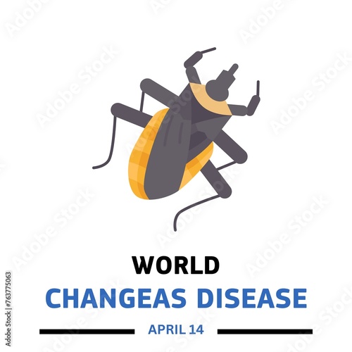 World chagas Disease day vector illustration. Suitable for Poster, Banners, campaign and greeting card. April 14 photo