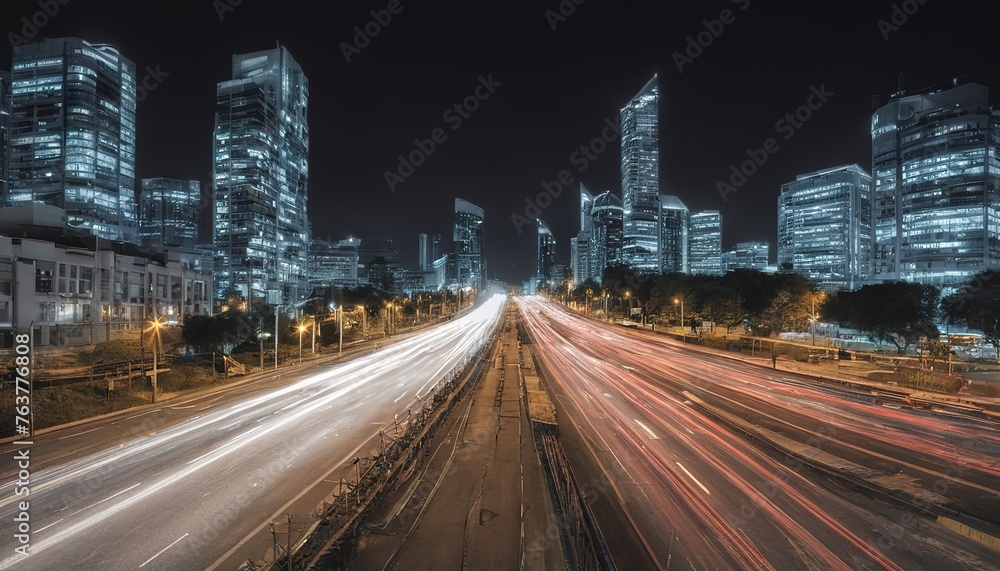 Traffic in the city long exposure photography