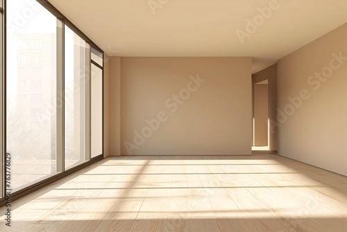 Empty Room with Sunlight Shadows