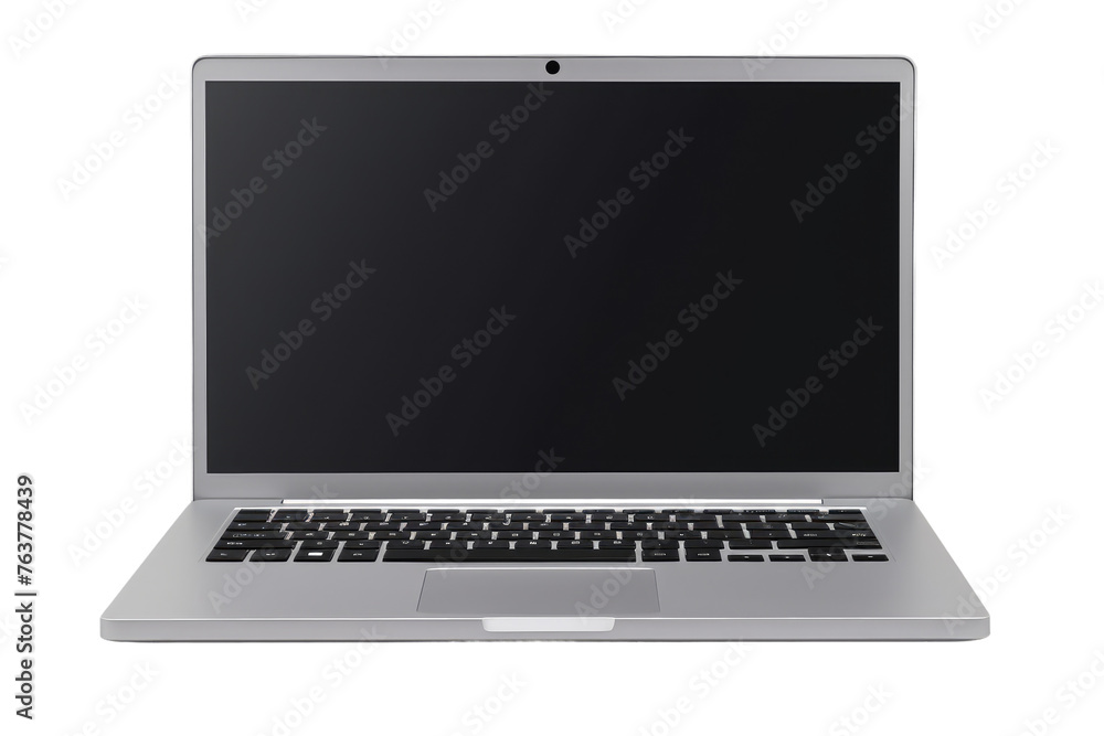 Open Laptop Computer on White Surface. On a White or Clear Surface PNG Transparent Background. Open Laptop Computer on White Surface. On a White or Clear Surface PNG Transparent Background.