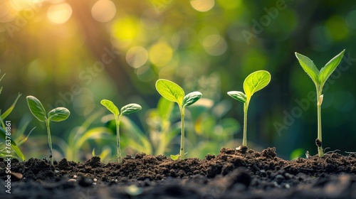 A line of young seedlings represents the growth and potential in agriculture
