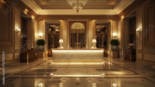 Luxury hotel reception in Elegant style background