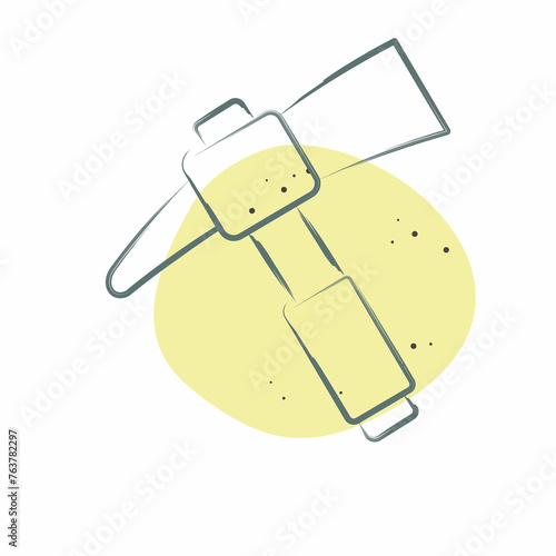 Icon Pick axe. related to Construction symbol. Color Spot Style. simple design editable. simple illustration